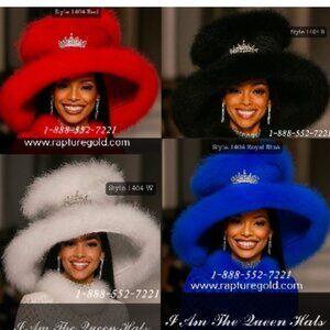 Church Hats, Women Church HatsI Am The Queen Hat 1404 – Luxurious Feather Church